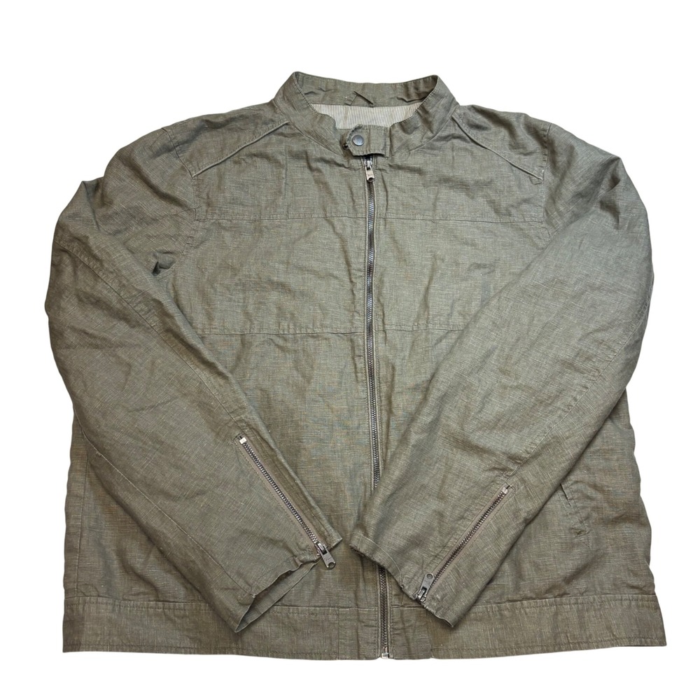 Marc Anthony | XXL | Jacket | Olive Green | Full Zip |‎ Moto Style | Menswear